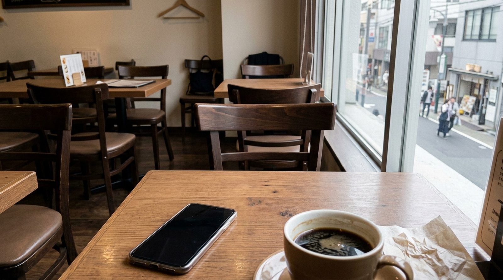 パパ活でドタキャンされた誰もいないカフェの席