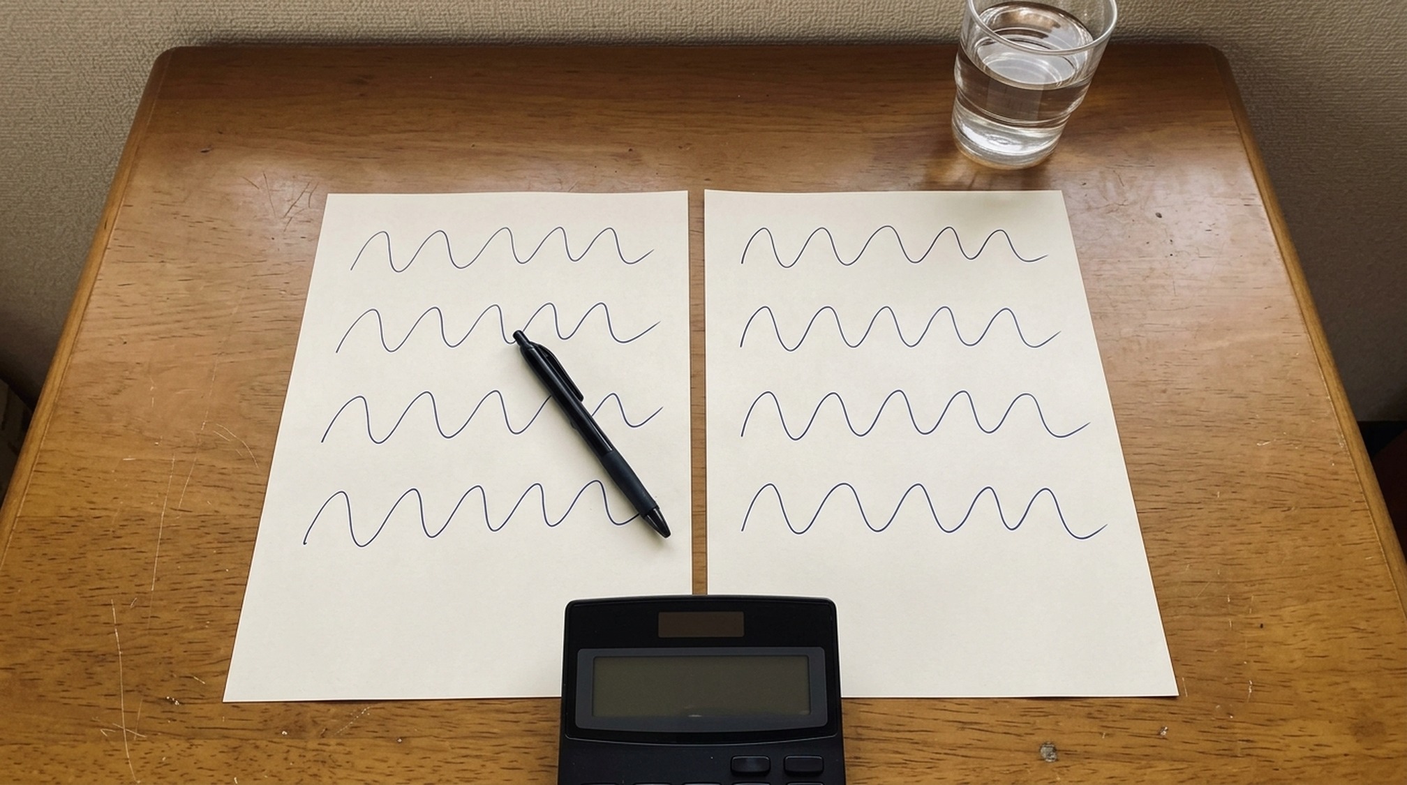 MITSUMITSUの料金を書き出して計算した机の上