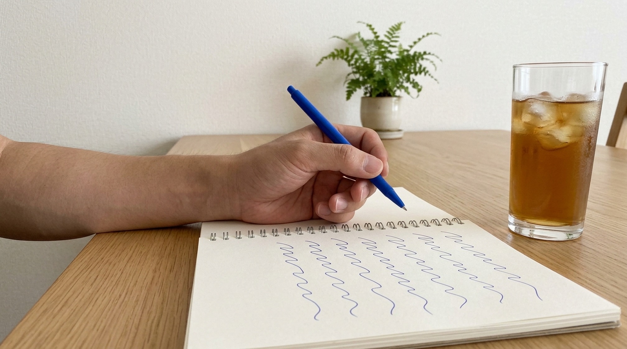 paddyの良い評判をノートに書き出す手元