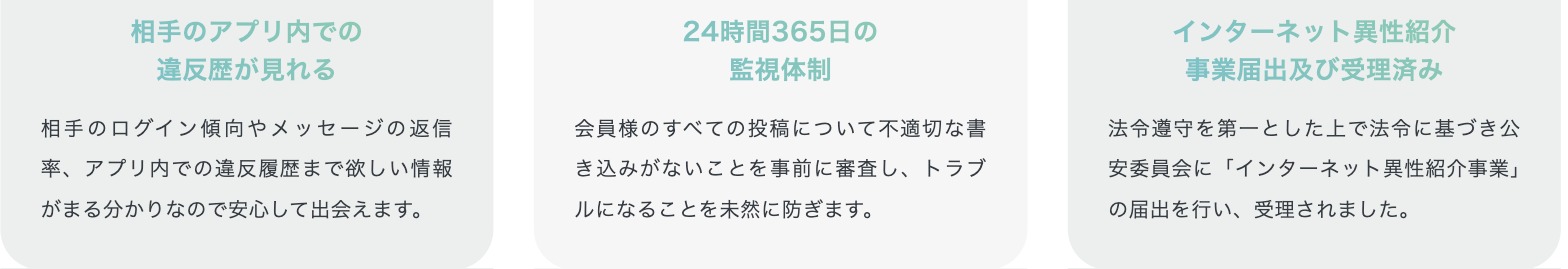 ペイターズの違反歴表示と24時間365日監視、異性紹介事業の届出に関する公式の記載