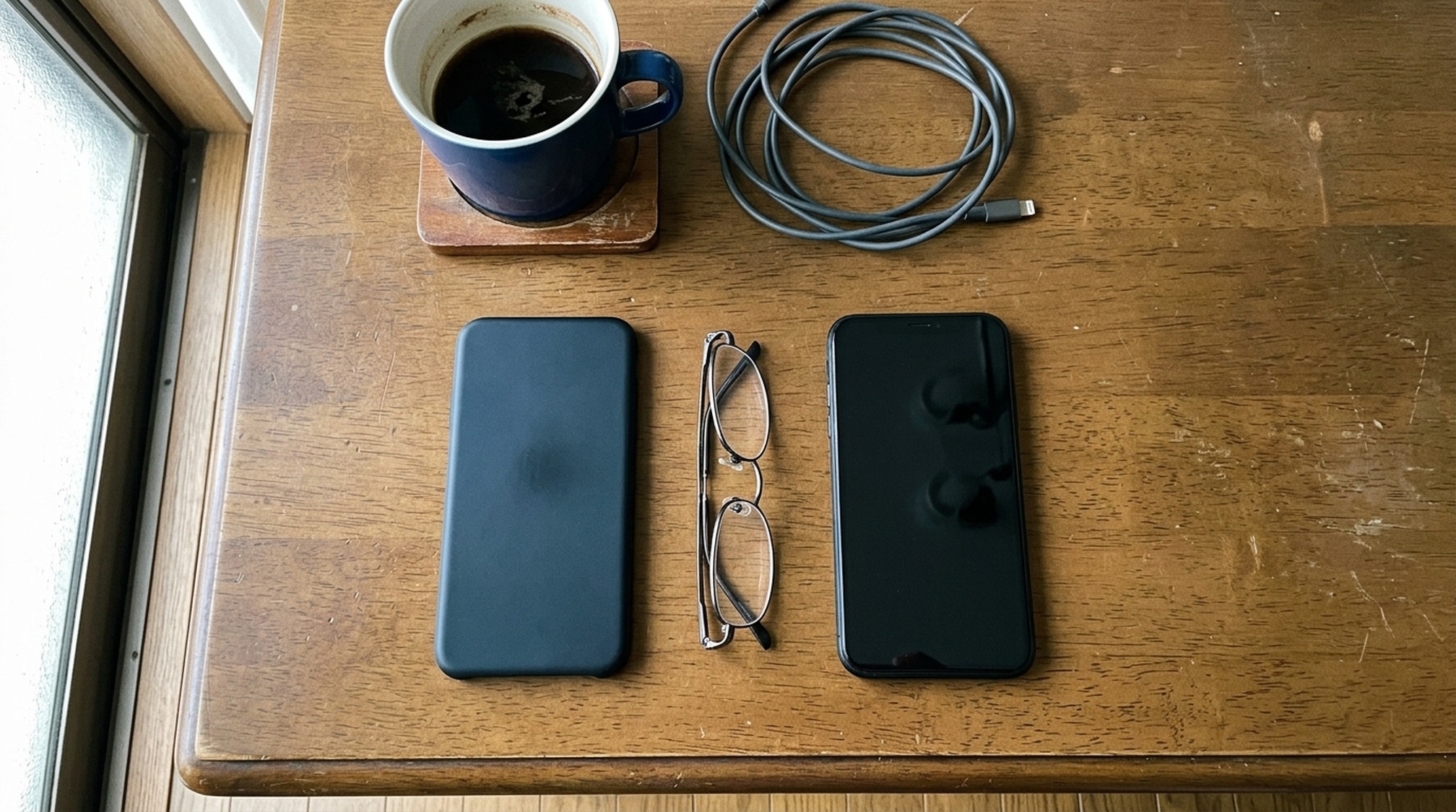 シュガーダディとペイターズのアプリの違いを確かめる2台のスマートフォン